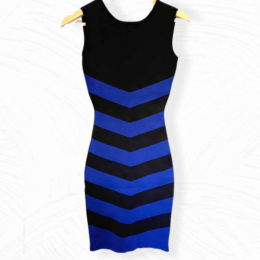 TED BAKER LONDON bodycon blue and black dress